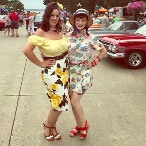 1950s Inspired Skort Set in Beach/Vacation Print